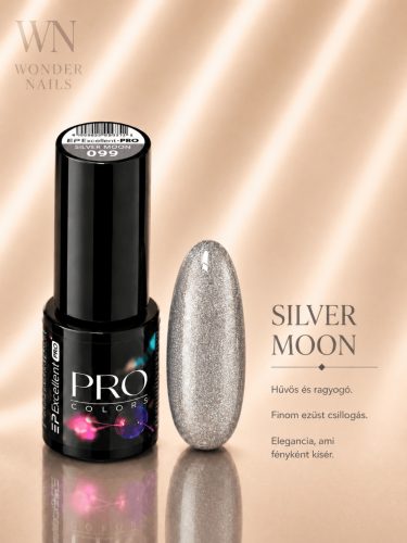 Excellent PRO Pro Colors 099 Silver Moon géllakk – üveg és színminta