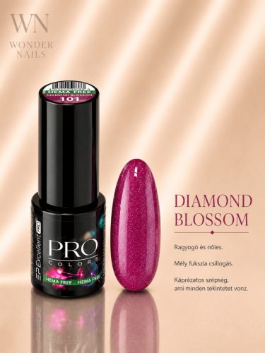 Excellent PRO Pro Colors 101 Diamond Blossom géllakk – üveg és színminta