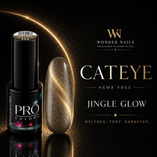 Excellent PRO Cat Eye Jingle Glow 113 7 g – termékfotó arany színmintával