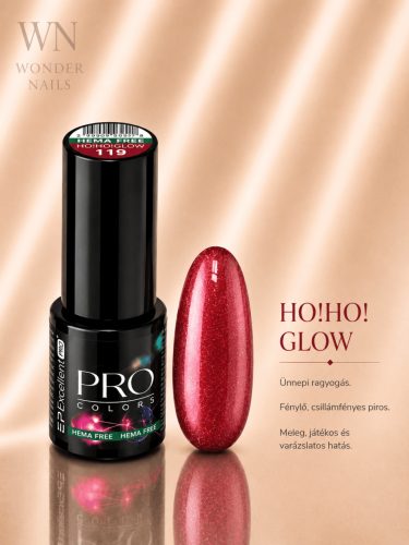 Excellent PRO Pro Colors 119 HO! HO! Glow géllakk – üveg és színminta