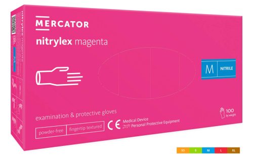 Mercator Nitrylex Magenta Púdermentes Gumikesztyű "M"