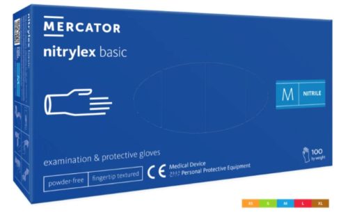 Mercator Nitrylex Basic Púdermentes Gumikesztyű "S"