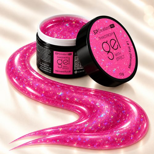 Mermaid Foil #1 Thixotropy Effect építőzselé 15 g – Excellent PRO
