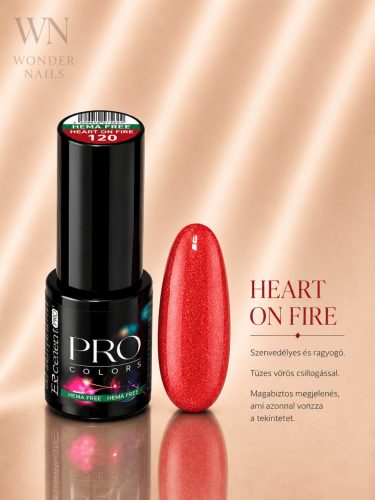 Excellent PRO Pro Colors 120 Heart On Fire géllakk – üveg és színminta