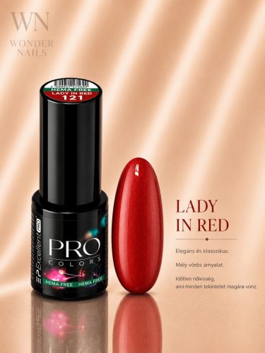 Excellent PRO Pro Colors 121 Lady In Red géllakk – üveg és színminta