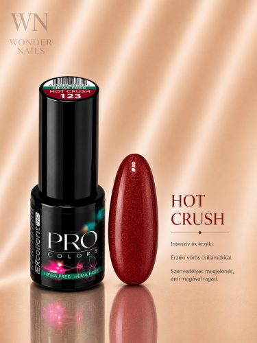 Excellent PRO Pro Colors 123 Hot Crush géllakk – üveg és színminta