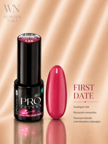 Excellent PRO Pro Colors 126 First Date géllakk – üveg és színminta