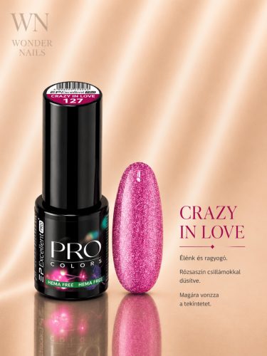 Excellent PRO Pro Colors 127 Crazy In Love géllakk – üveg és színminta