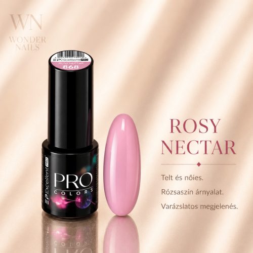 Excellent PRO Pro Colors 868 Rosy Nectar géllakk – üveg és színminta