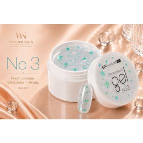 Excellent PRO Principessa No3 15 g nyitott tégelyben, átlátszó zöld-ezüst csillámos zselével