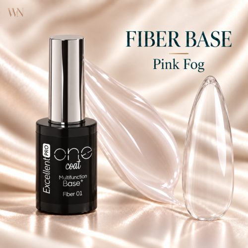Excellent PRO One Coat Multifunction Fiber Base Pink Fog 11g – színhű anyagív és stiletto tip