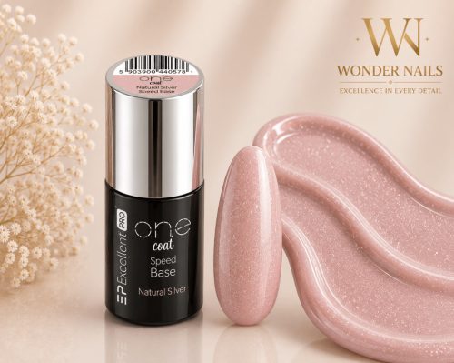 Excellent PRO One Coat Speed Base Natural Silver 7g – Ezüst Shimmer Alapzselé